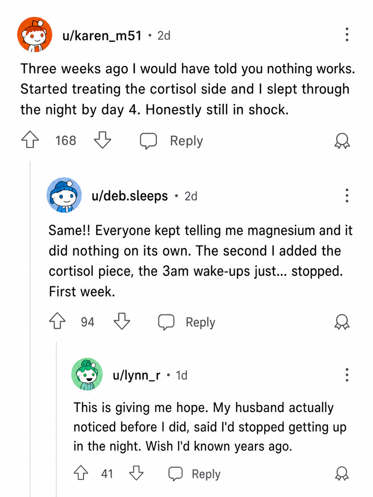 Women describing how fixing their cortisol fixed their sleep