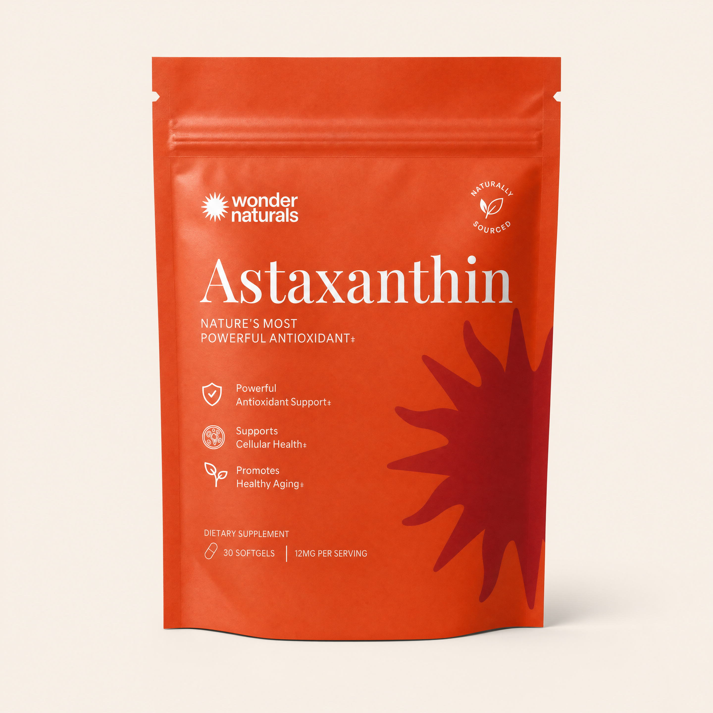 Wonder Naturals® Hawaiian Astaxanthin - Naturally Fights Oxidative Stress for Kidney Health