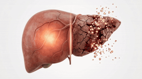 Liver enzymes leaking into the bloodstream